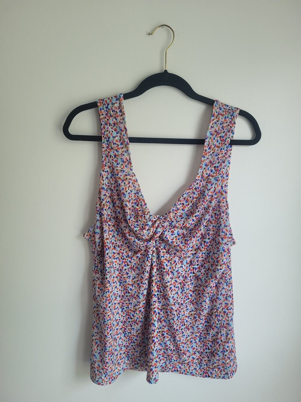 NWOT Cabi Paragon Tank Top – Size XL – Multicolored Speckled Mesh Cami Terrazo